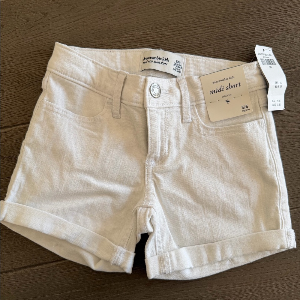Abercrombie & Fitch Kids White Midi Shorts